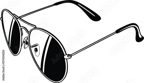 Sunglass vector, Sunglass line art vector, Sunglass silhouette vector illustration