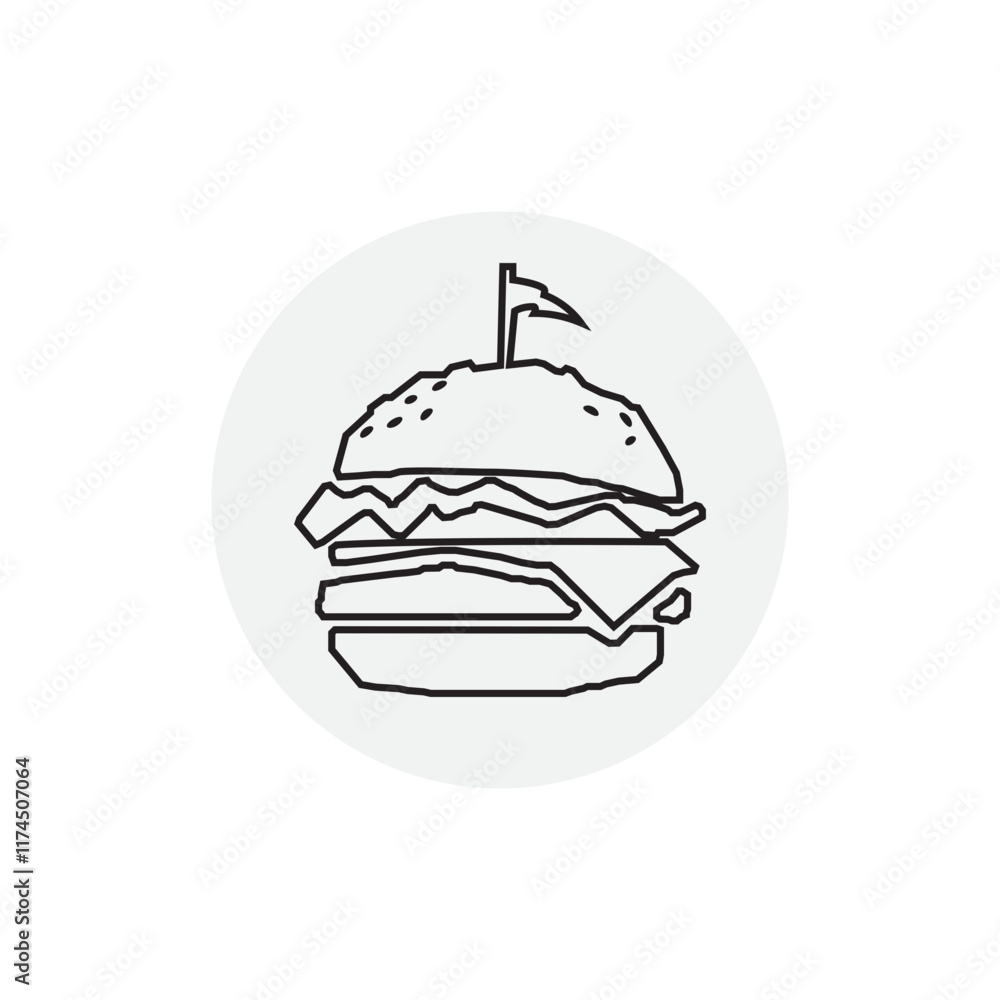 Burger logo emblem and vector illustration Burger logo emblem and vector illustration