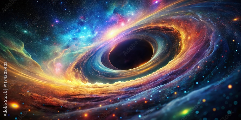 Obraz premium Cosmic Enigma: A Journey Through Black Holes, Galaxies, and Quantum Realms