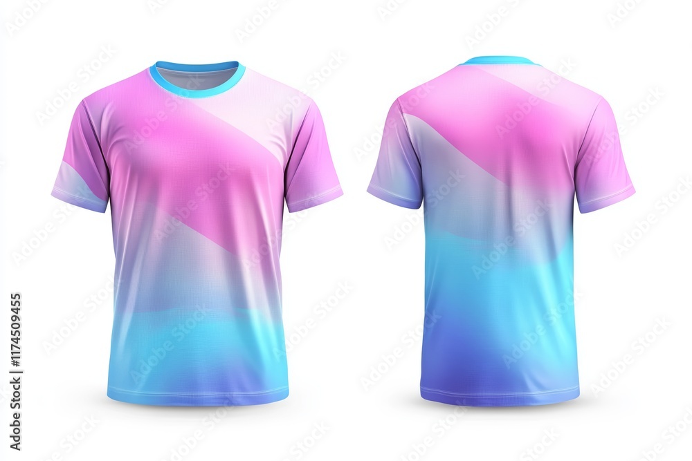 Pastel gradient t-shirt design showcasing front and back views Pastel gradient t-shirt design showcasing front and back views