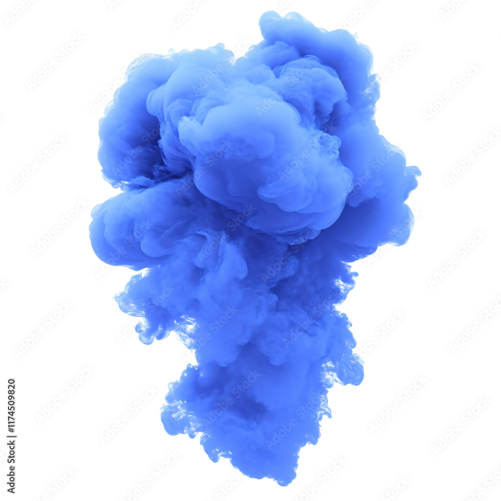 Abstract Blue Ink Cloud Exploding in Water Vibrant Color Swirl Artistic Design Element Abstract Blue Ink Cloud Exploding in Water Vibrant Color Swirl Artistic Design Element