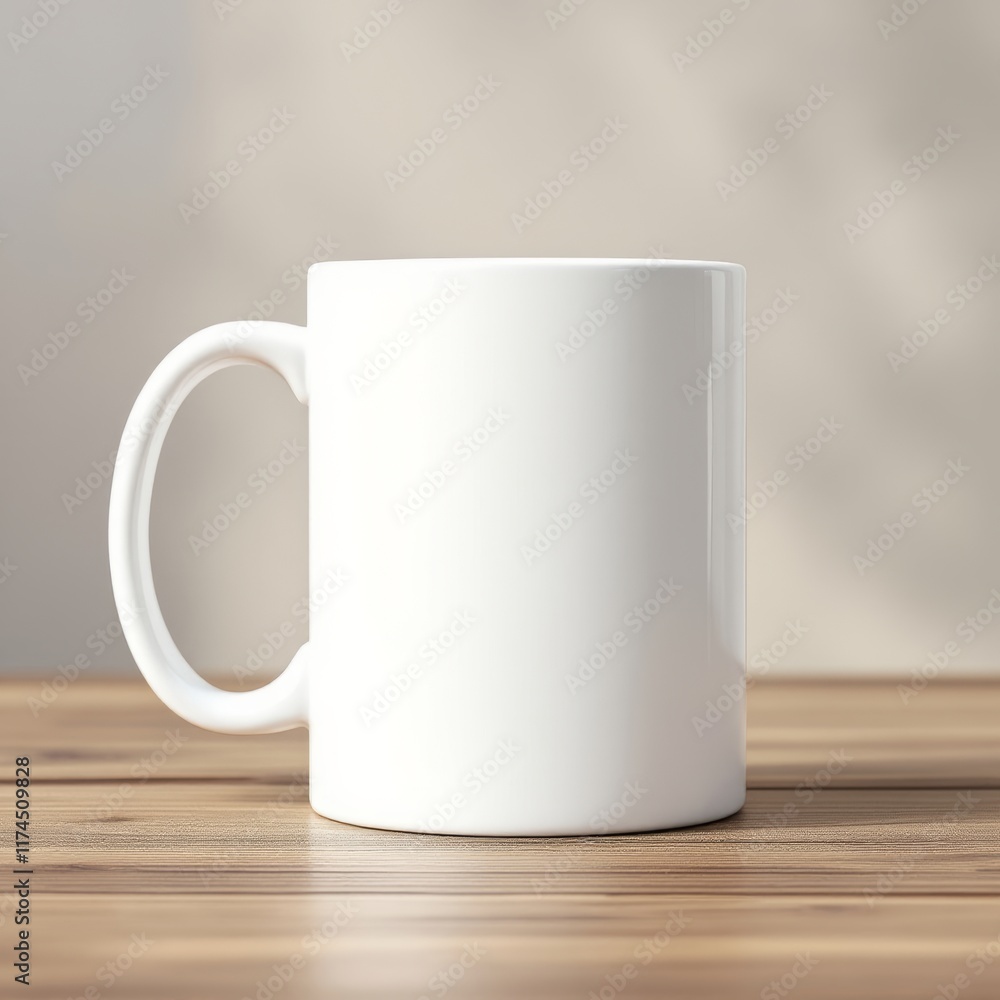 white cup on wooden table