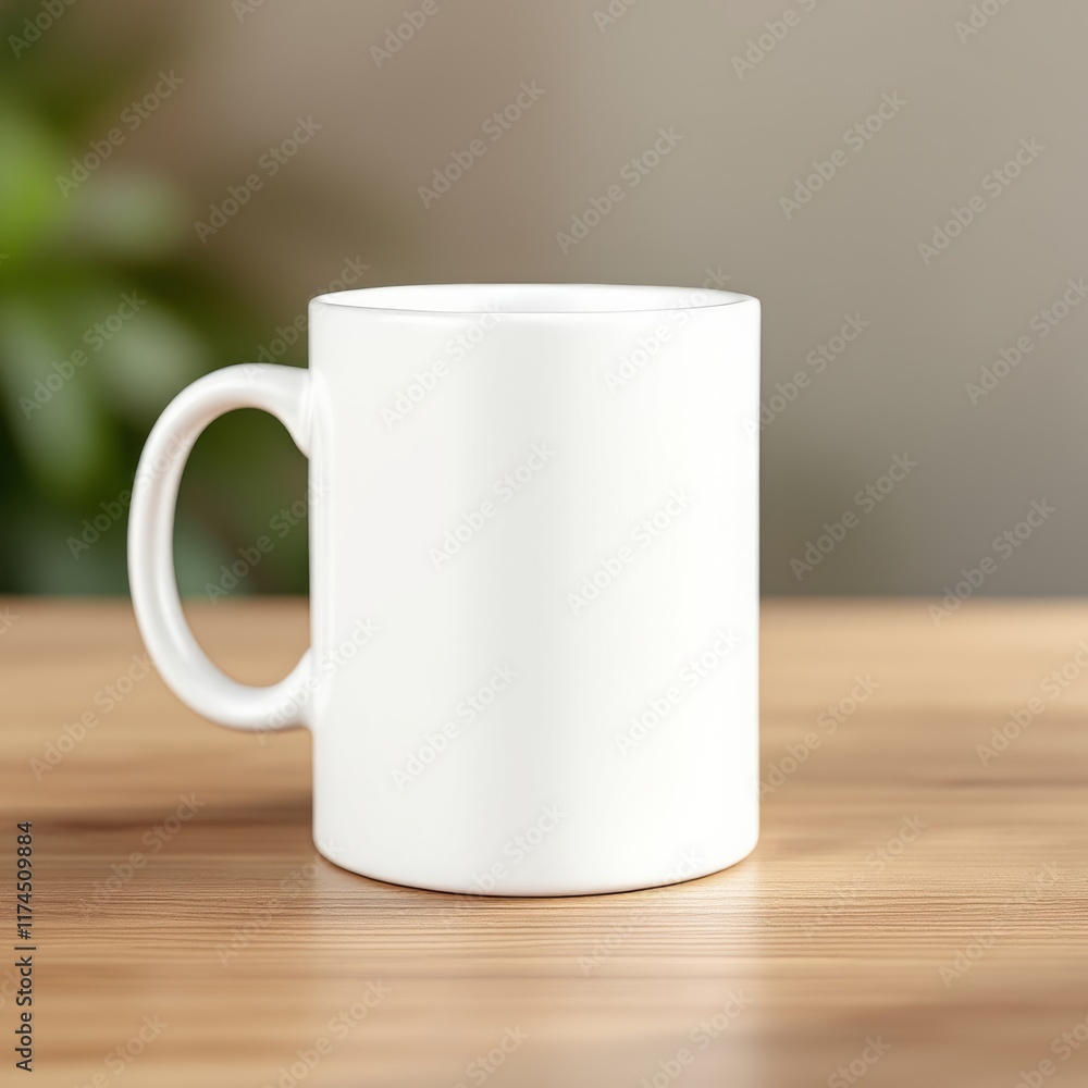 white cup on wooden table