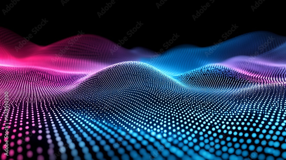 Abstract Digital Waveform Pink Blue Lightscape Abstract Digital Waveform Pink Blue Lightscape