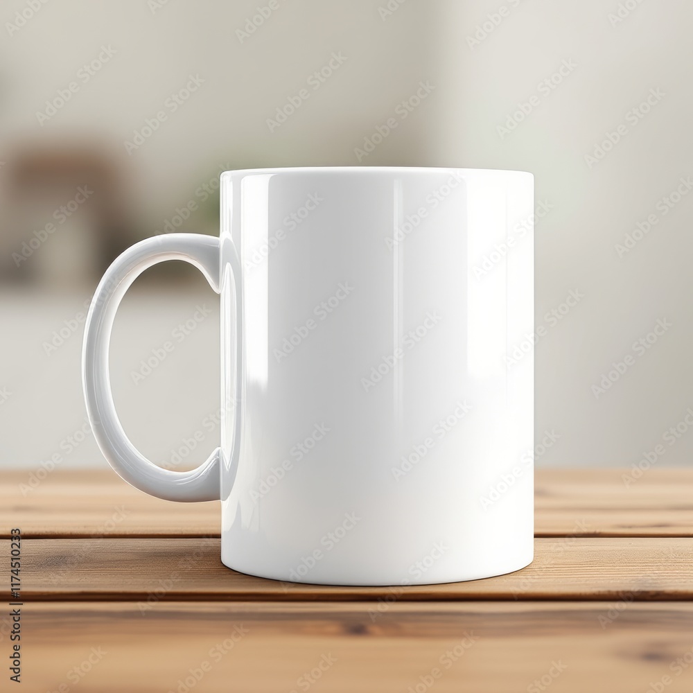 white cup on wooden table