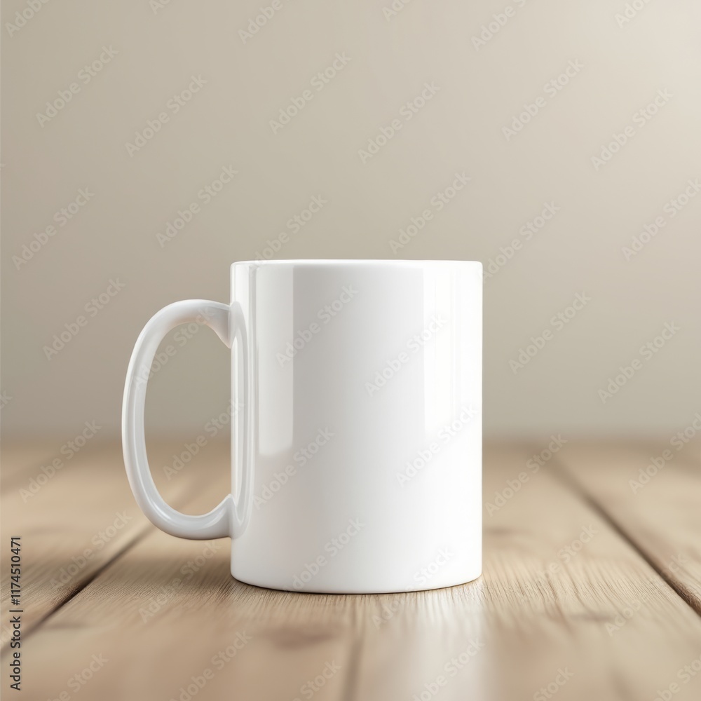 white cup on wooden table