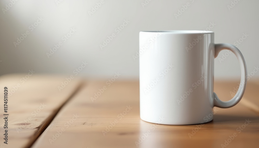 white cup on wooden table