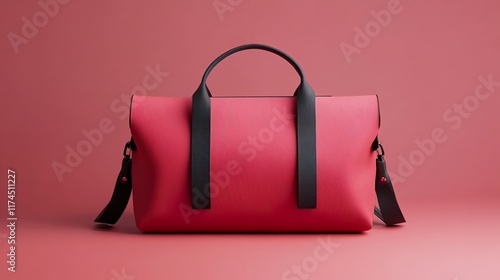 Red and Black Stylish Handbag - Modern Minimalist Design photo