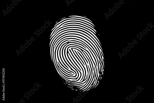 Wallpaper Mural Monochrome fingerprint on black background Torontodigital.ca