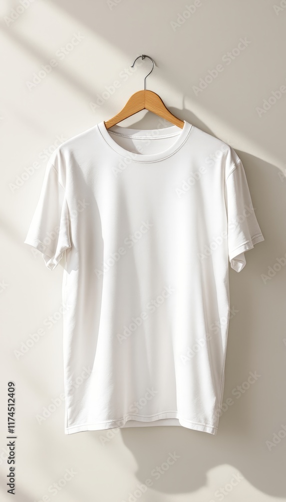 white t shirt on a hanger
