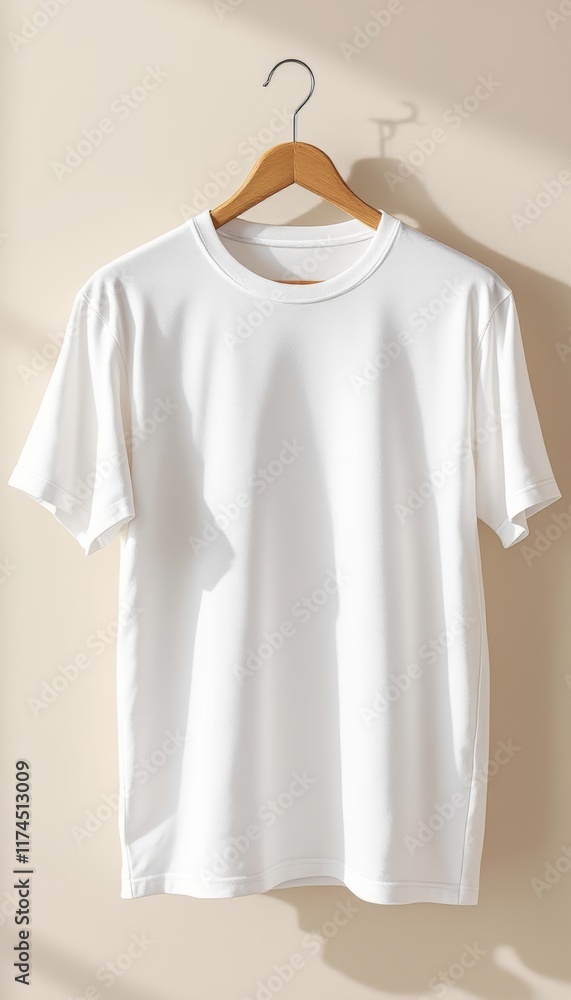 white t shirt on a hanger