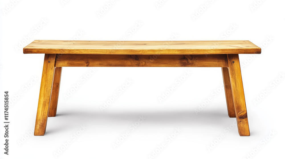 Wooden bench surface isolated on white background. Vector realistic illustration of home or restaurant kitchen furniture, desk, shelf, table mockup made of natural wood, light gray tabletop edge Wooden bench surface isolated on white background. Vector realistic illustration of home or restaurant kitchen furniture, desk, shelf, table mockup made of natural wood, light gray tabletop edge