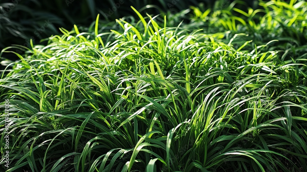Close-Up of Vibrant Green Grass Blades Sparkling Under Sunlight, Capturing Fresh Outdoor Beauty Close-Up of Vibrant Green Grass Blades Sparkling Under Sunlight, Capturing Fresh Outdoor Beauty