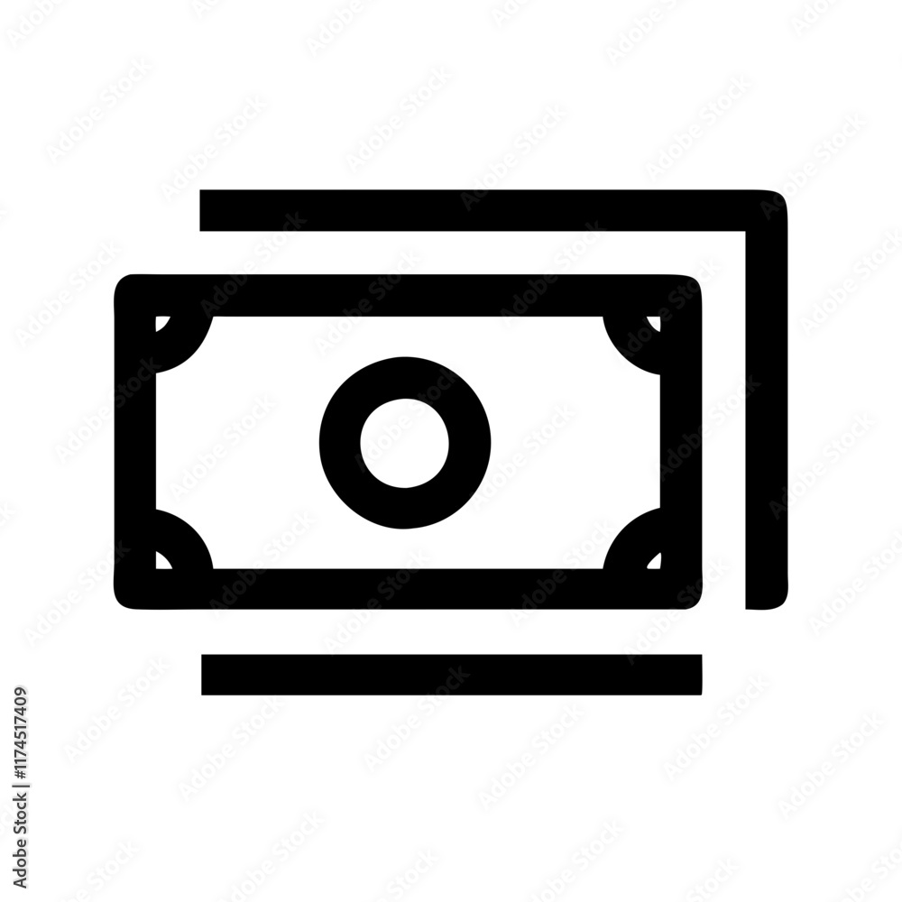 Image of a stylized banknote with a dollar sign Image of a stylized banknote with a dollar sign