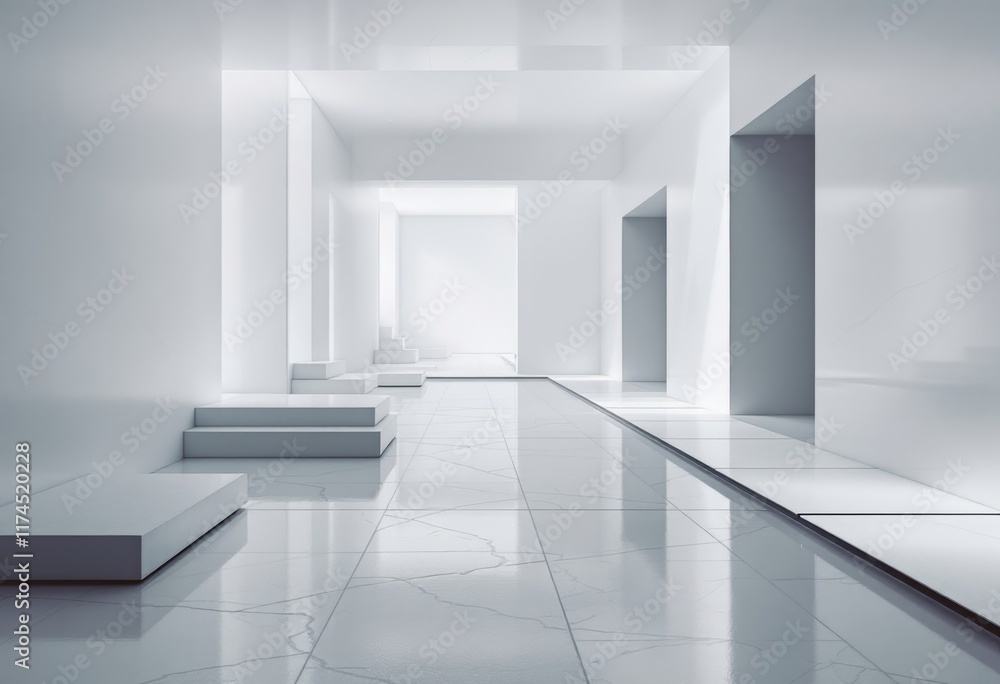 empty hall with columns