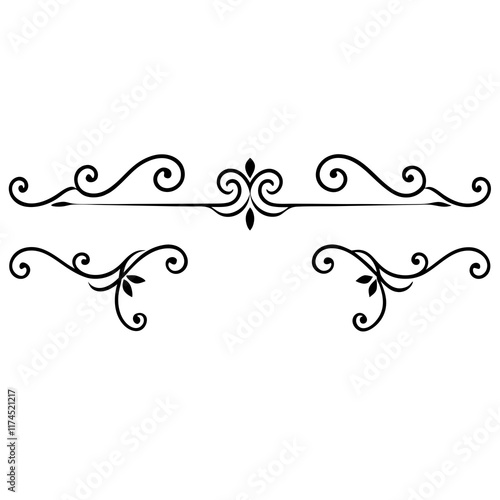 Elegant Vintage Dividers: Ornate Swirls and Calligraphic Borders