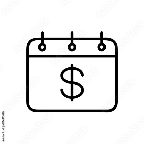 A calendar with a dollar sign in the center.