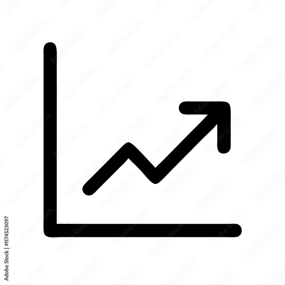 Rising chart with linear arrow and bar graph. Rising chart with linear arrow and bar graph.