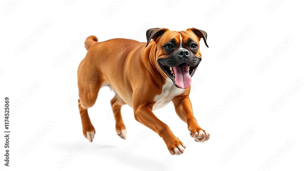 Happy Boxer Running, Full Body Shot, Vibrant Colors, AI Art Happy Boxer Running, Full Body Shot, Vibrant Colors, AI Art