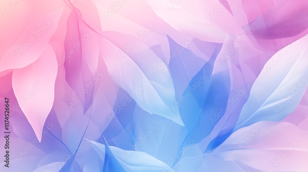 Fototapeta premium Abstract pink background with leaves