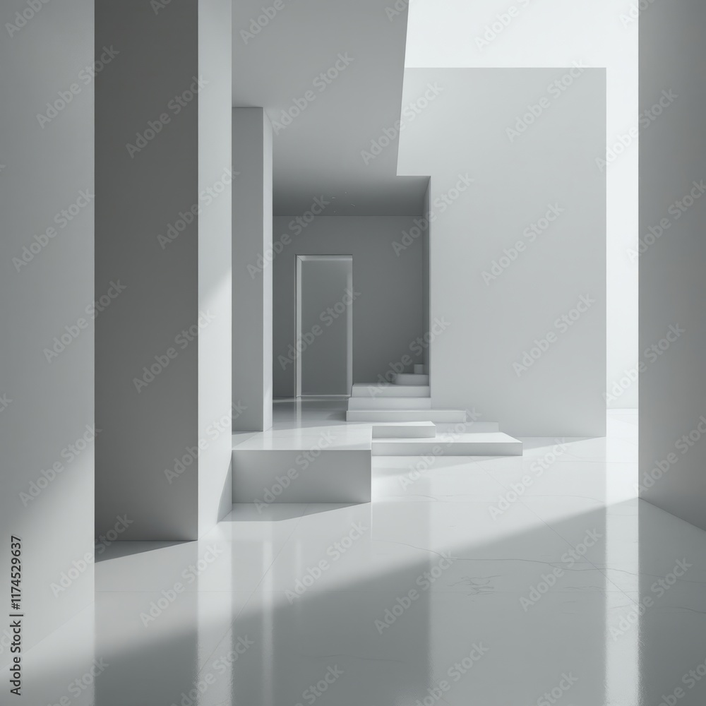 3d render of a staircase