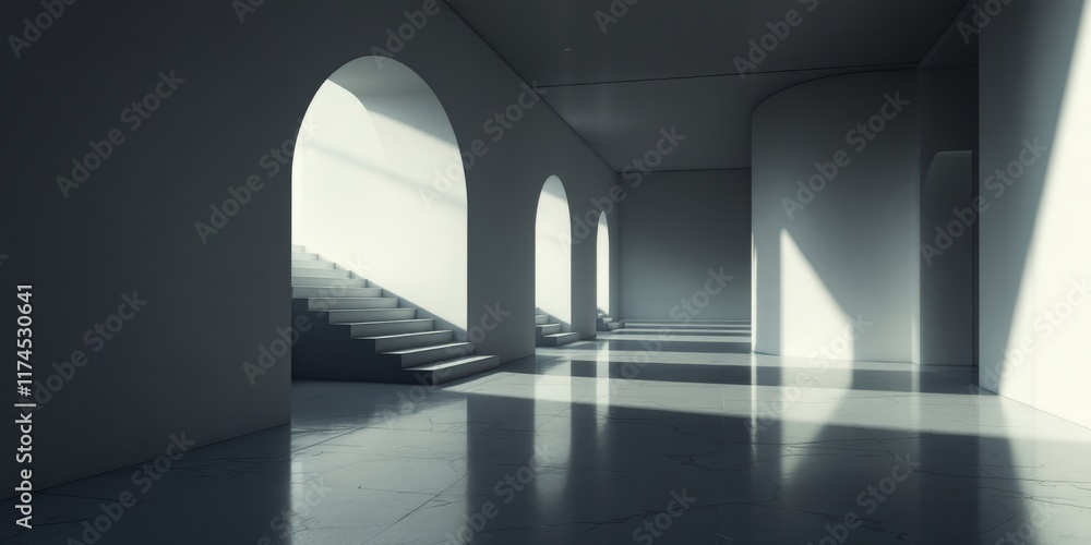 corridor with columns and arches