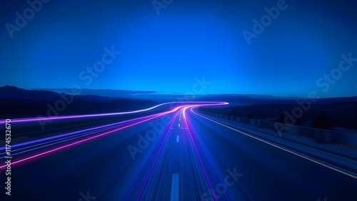 The allure of the open road, amplified by a striking display of neon colors, inviting exploration.