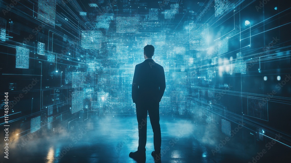 A Man Facing the Digital Future A Man Facing the Digital Future