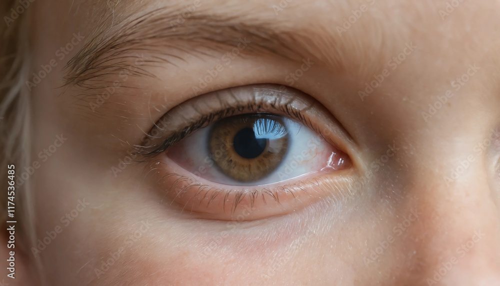 Close-Up of a Child’s Eye in Natural Lighting Highlighting Unique Details and Emotional Gaze Close-Up of a Child’s Eye in Natural Lighting Highlighting Unique Details and Emotional Gaze