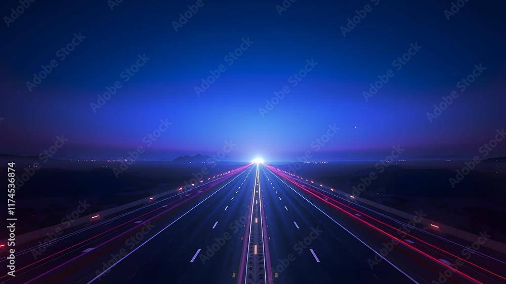 A highway bathed in a symphony of neon colors, inviting exploration and adventure. A highway bathed in a symphony of neon colors, inviting exploration and adventure.