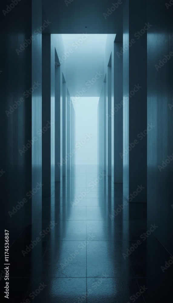 corridor in the dark room