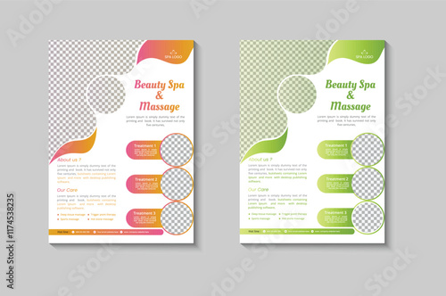 Beauty spa  treatment center  flyer template design 