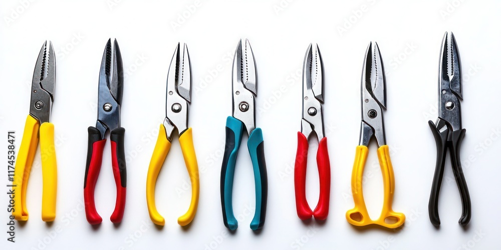 Tool Kit pliers side view full length on white background Tool Kit pliers side view full length on white background