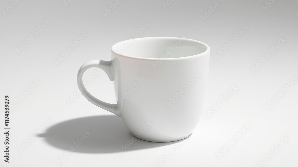 Minimalist White Cup on Smooth Surface - Clean & Bright Minimalist White Cup on Smooth Surface - Clean & Bright