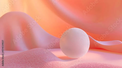 A poppit on a soft pink and orange background photo