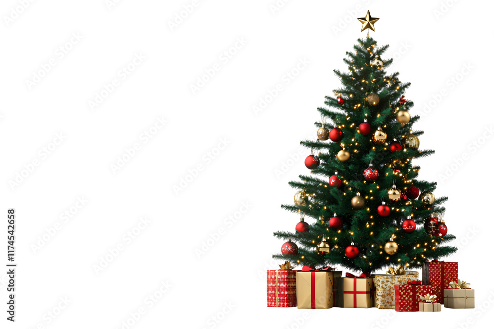 Decorated Christmas Tree with Presents Festive Holiday Season Image Decorated Christmas Tree with Presents Festive Holiday Season Image
