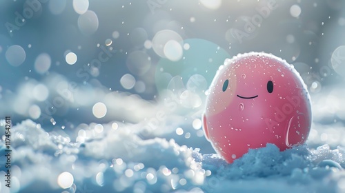 A tamagotchi on a cold background photo