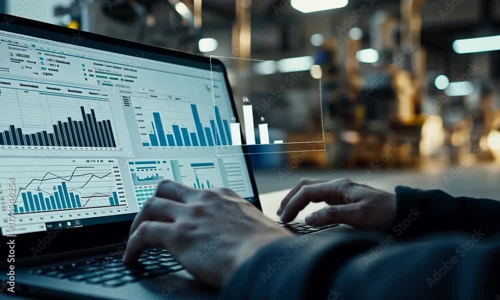 Data Analysis in Industrial Setting: A Close-up of Hands Working on a ...