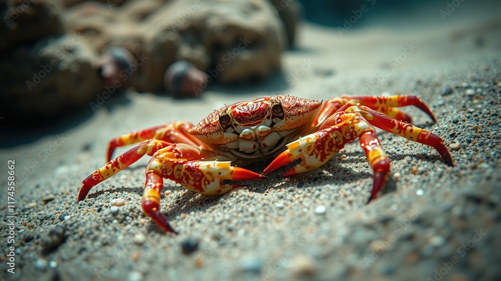 Southeast Alaska Tanner Crab Burrowed in Sand, Underwater, HD Photo Southeast Alaska Tanner Crab Burrowed in Sand, Underwater, HD Photo