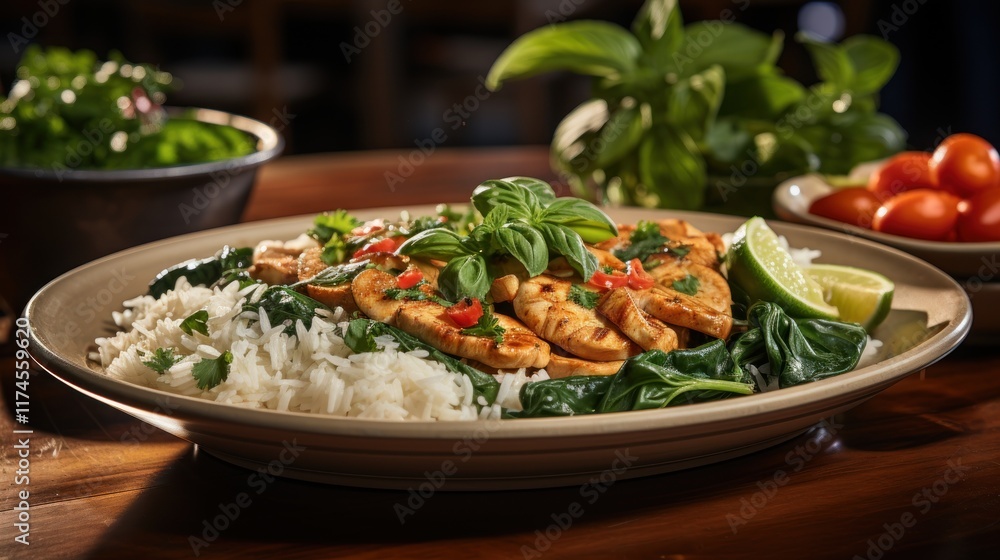Delicious Thai Basil Chicken with Rice Delicious Thai Basil Chicken with Rice