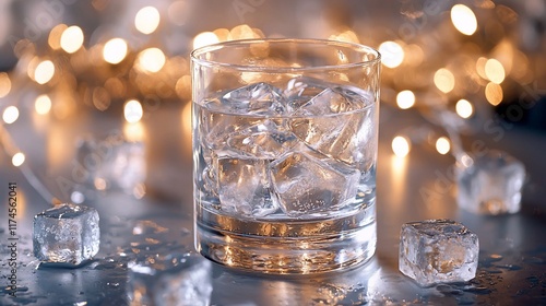 Wallpaper Mural Icy refreshment drink in rocks glass with bokeh lights. Torontodigital.ca