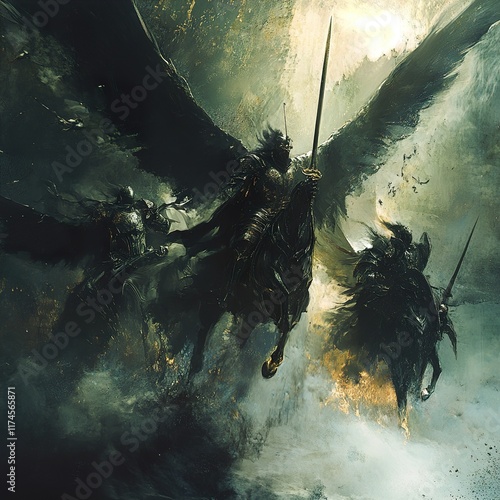 Dark Knights: A Fantasy Epic Painting photo