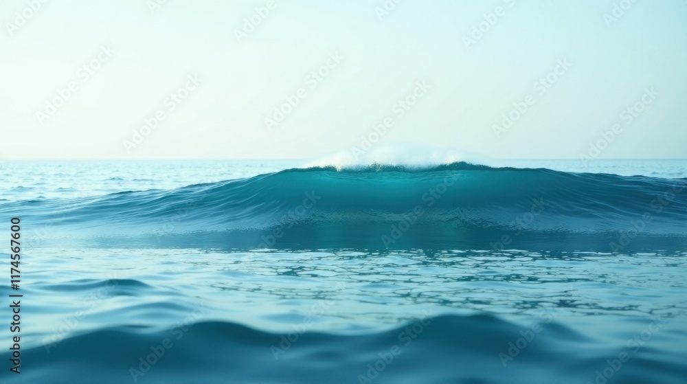 Serene Ocean Wave A Captivating View of a Single, Majestic Wave Rolling Across the Calm Waters Serene Ocean Wave A Captivating View of a Single, Majestic Wave Rolling Across the Calm Waters