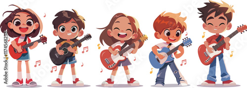 Children Playing Guitar