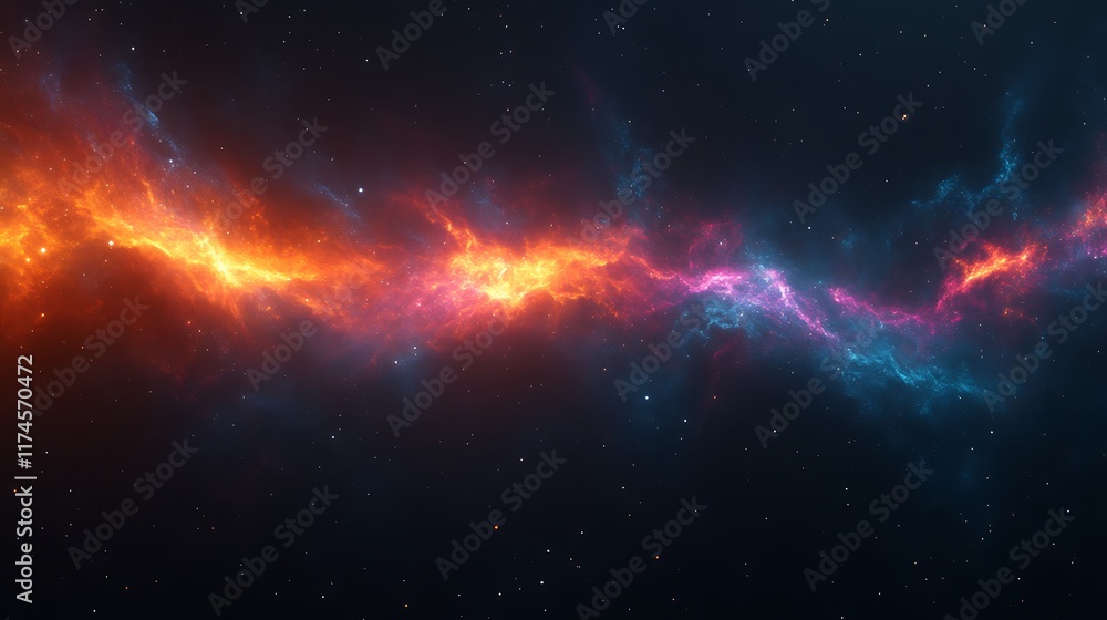 Cosmic Nebula Displays Fiery Orange And Blue Hues Cosmic Nebula Displays Fiery Orange And Blue Hues