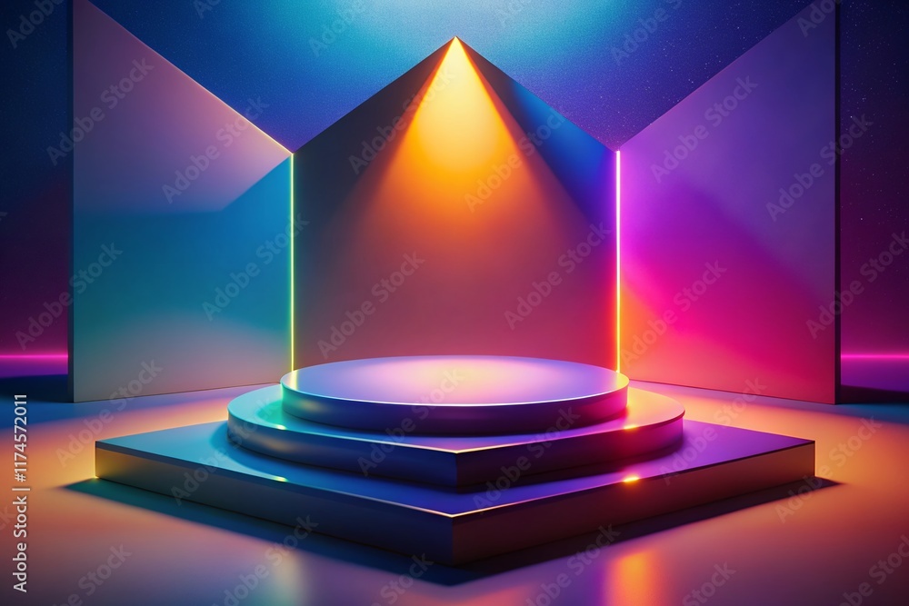 3d render of a spotlight standing blank showroom round platforms floor presentation vector templates. Podium or pedestal winner, stage platform 3d render of a spotlight standing blank showroom round platforms floor presentation vector templates. Podium or pedestal winner, stage platform