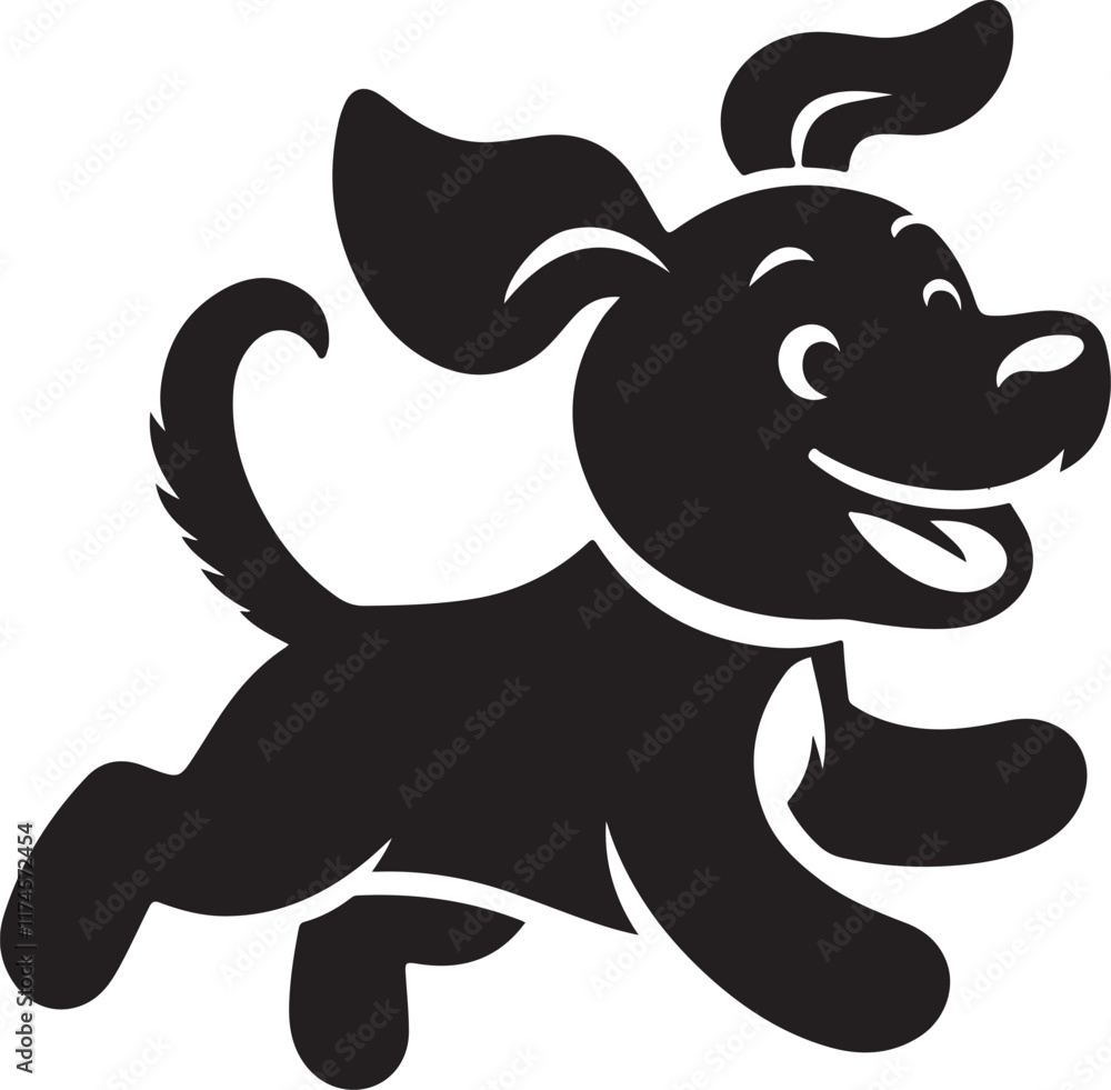 Vector black and white silhouette of a dog
Vector black and white silhouette of a dog