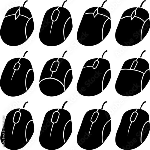 Computer Mouse Silhouettes icon