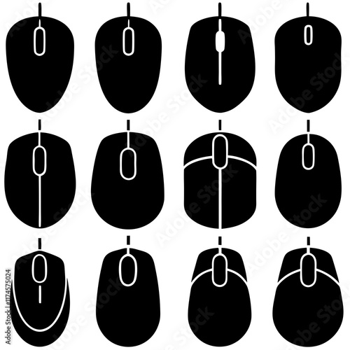 Computer Mouse Silhouettes icon