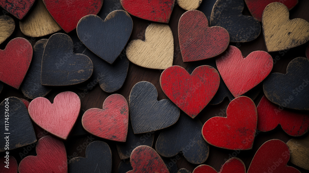 Obraz premium Happy Valentine's Day Background with Hearts and Romantic Love Design